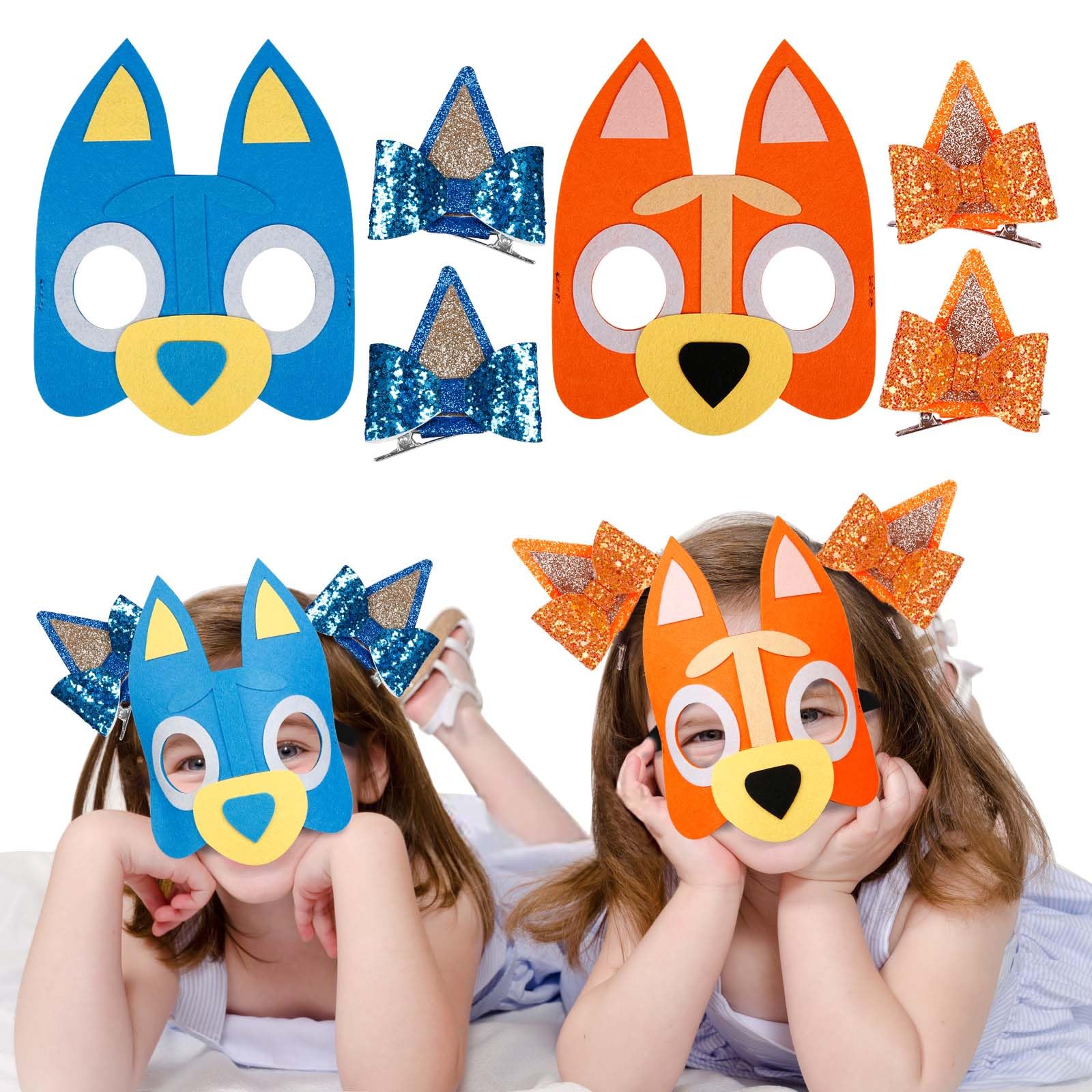 YOLOUP 4 Pcs Kids Party Masks Dog Mask Felt Animal Mask with ... - Clip ...