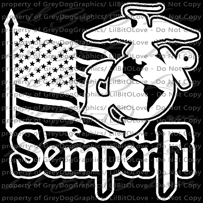 OohRah Semper Fi Vinyl Decal USMC EGA United States Marine Corps ...