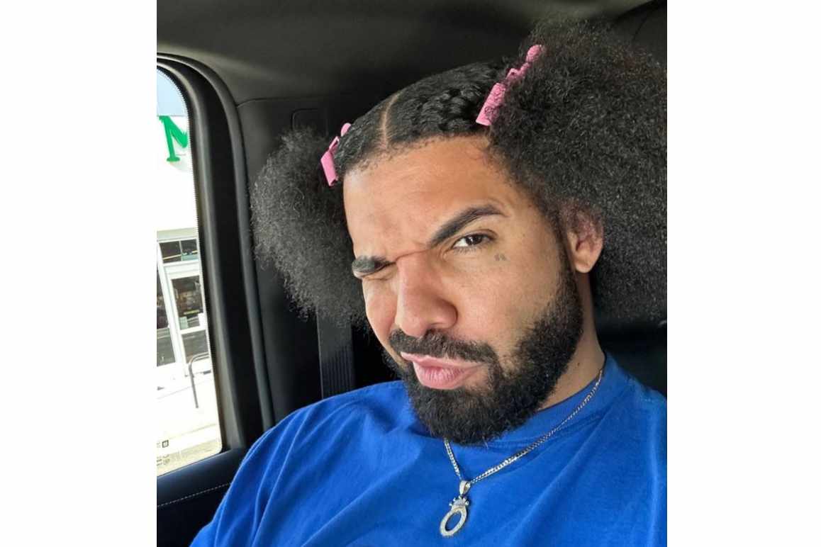 Drake shares new hairstyle with side buns and pink clips on ... - Clip ...