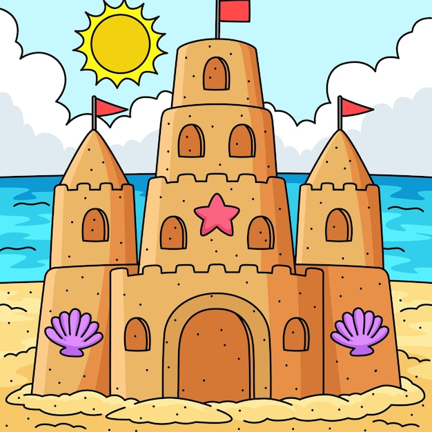 Sand castle clip art Vectors & Illustrations for Free Download ...