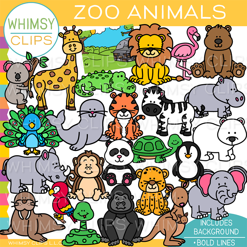 Fun Zoo Animals Clip Art - Clip Art Library