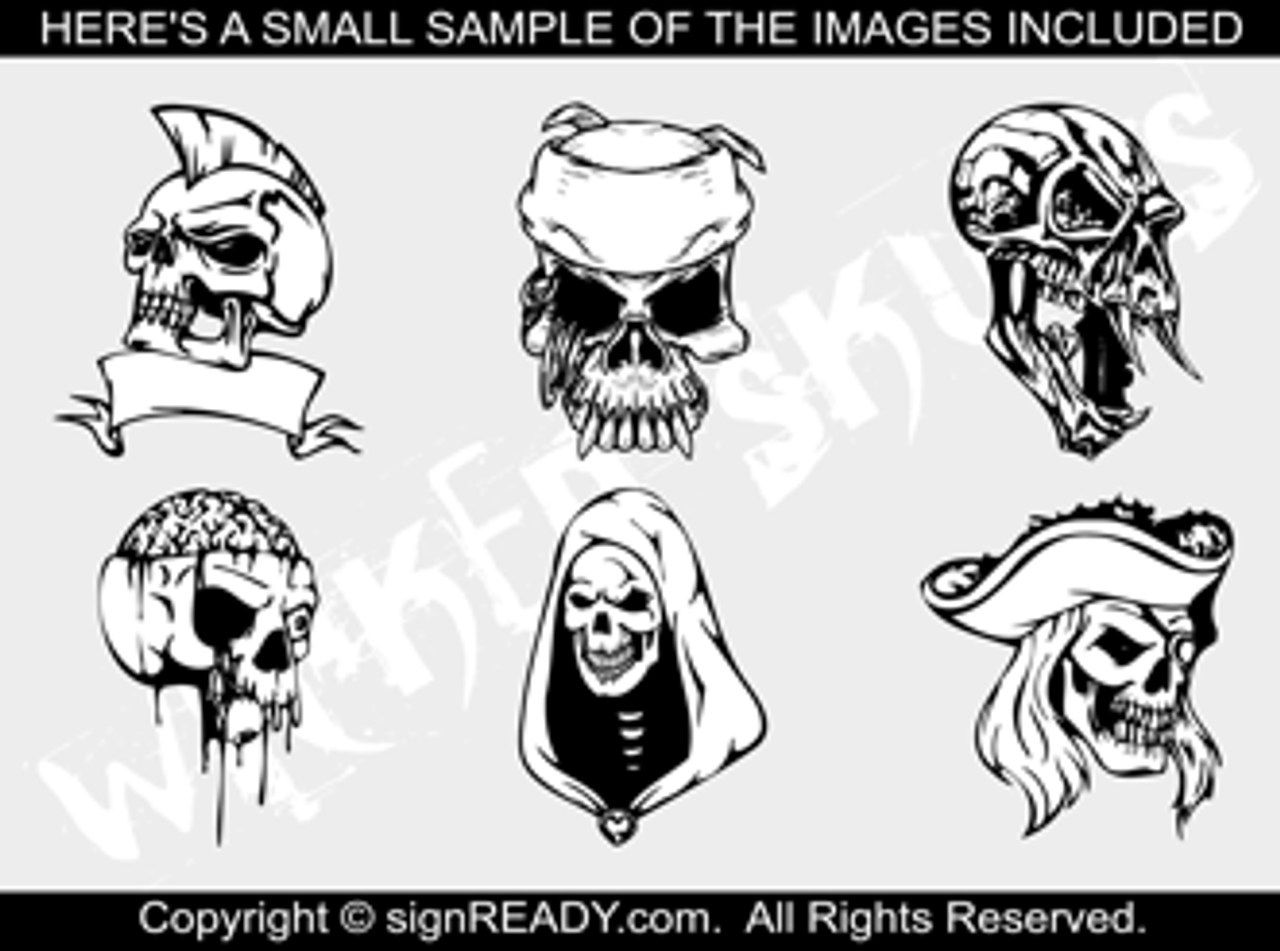 Wicked Skulls Clip Art - Volume 1 - Clip Art Library