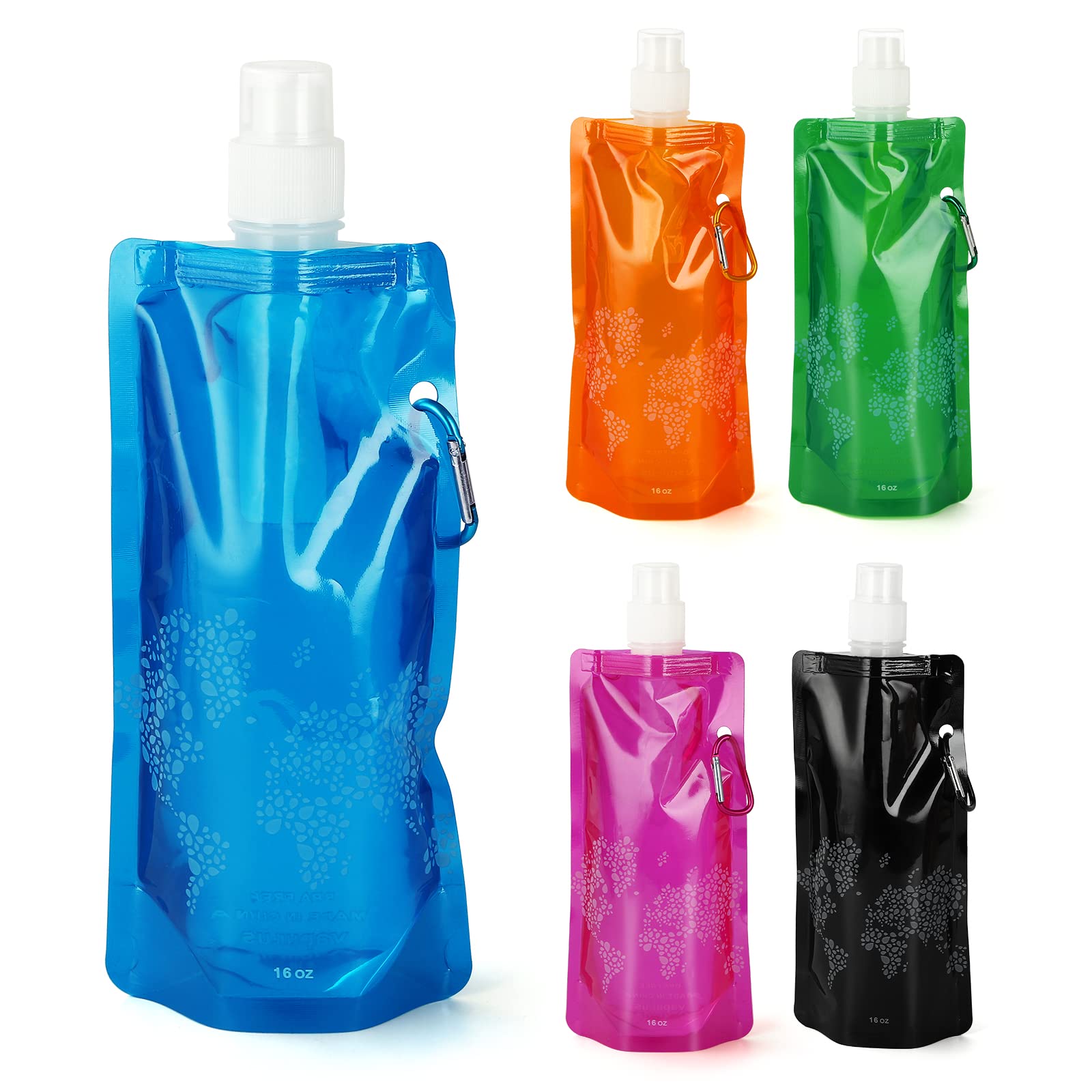 Amazon.com: KASCNR 5pcs Collapsible Water Bottles Reusable Canteen ...