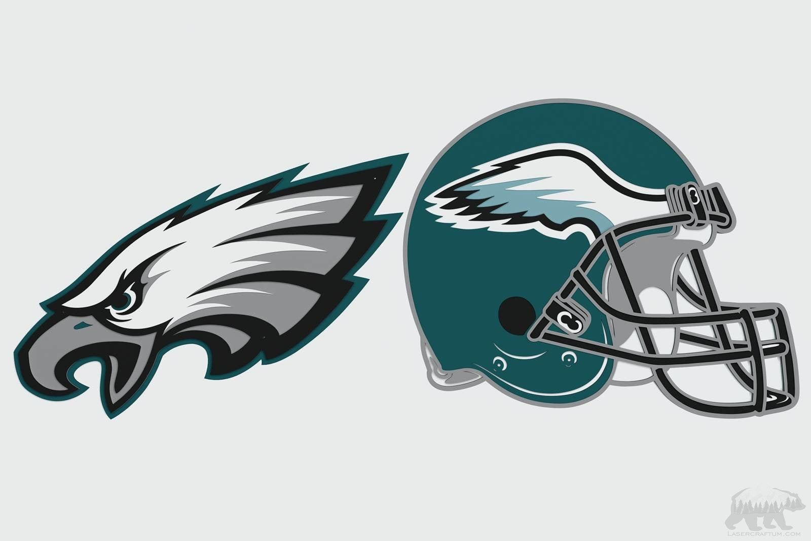 Philadelphia Eagles Layered Design for cutting - LaserCraftum - Clip ...