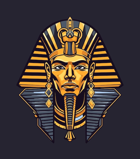 Premium Vector | Egyptian golden pharoh vector clip art illustration ...