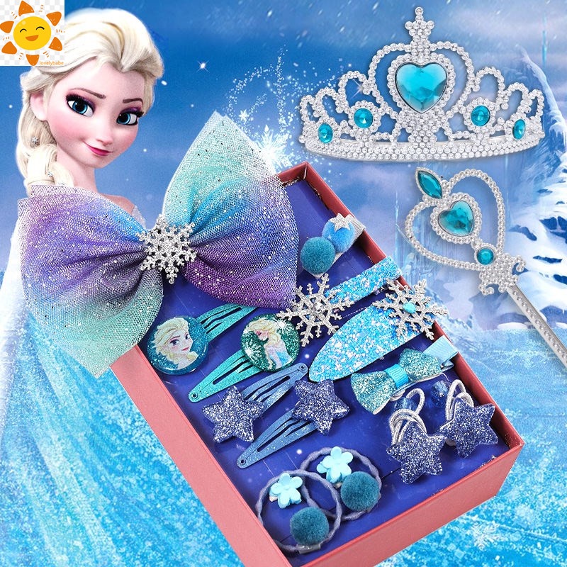 Frozen Elsa Anna Accessories Set Wand Crown and hair clip set with ...