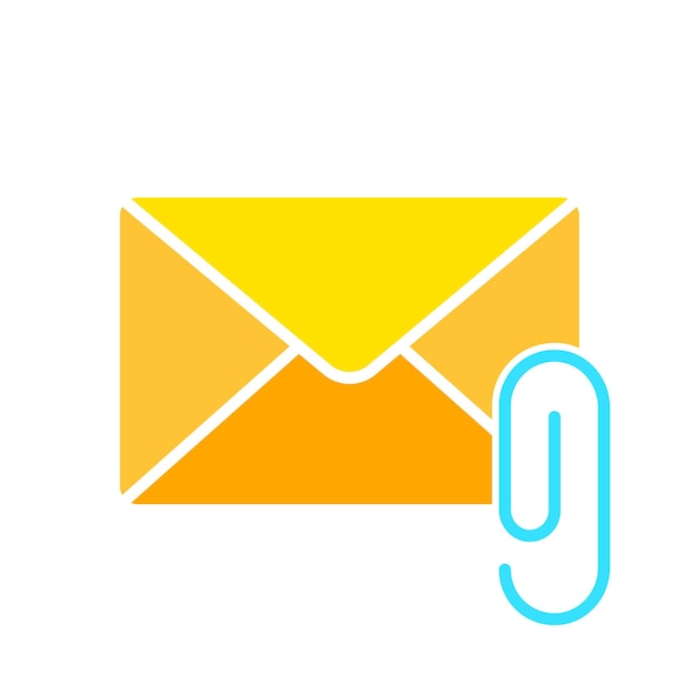 Premium Vector | Message with paper clip line icon letter email ...