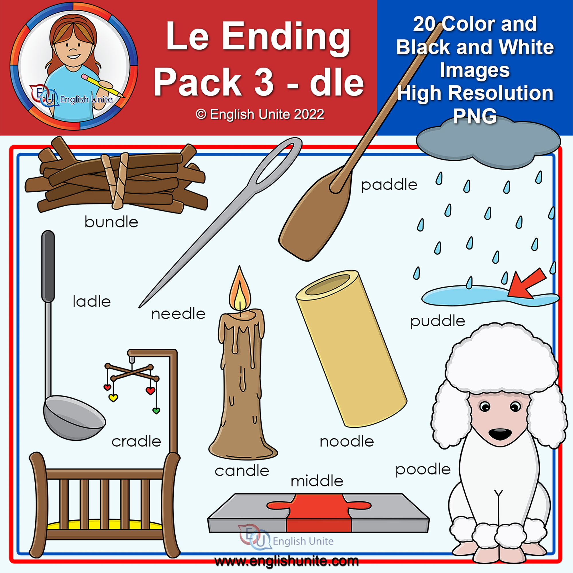 Clip Art Le Word Endings Pack (kle) | Words Ending In Art ... - Clip ...