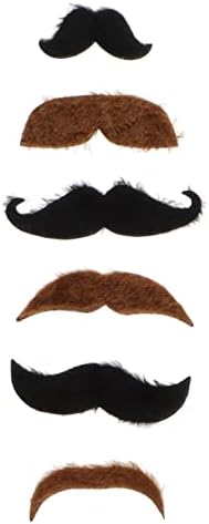 Self-Adhesive Beard False Schnauzer Set of 6 Brown Black/Upper Lip ...