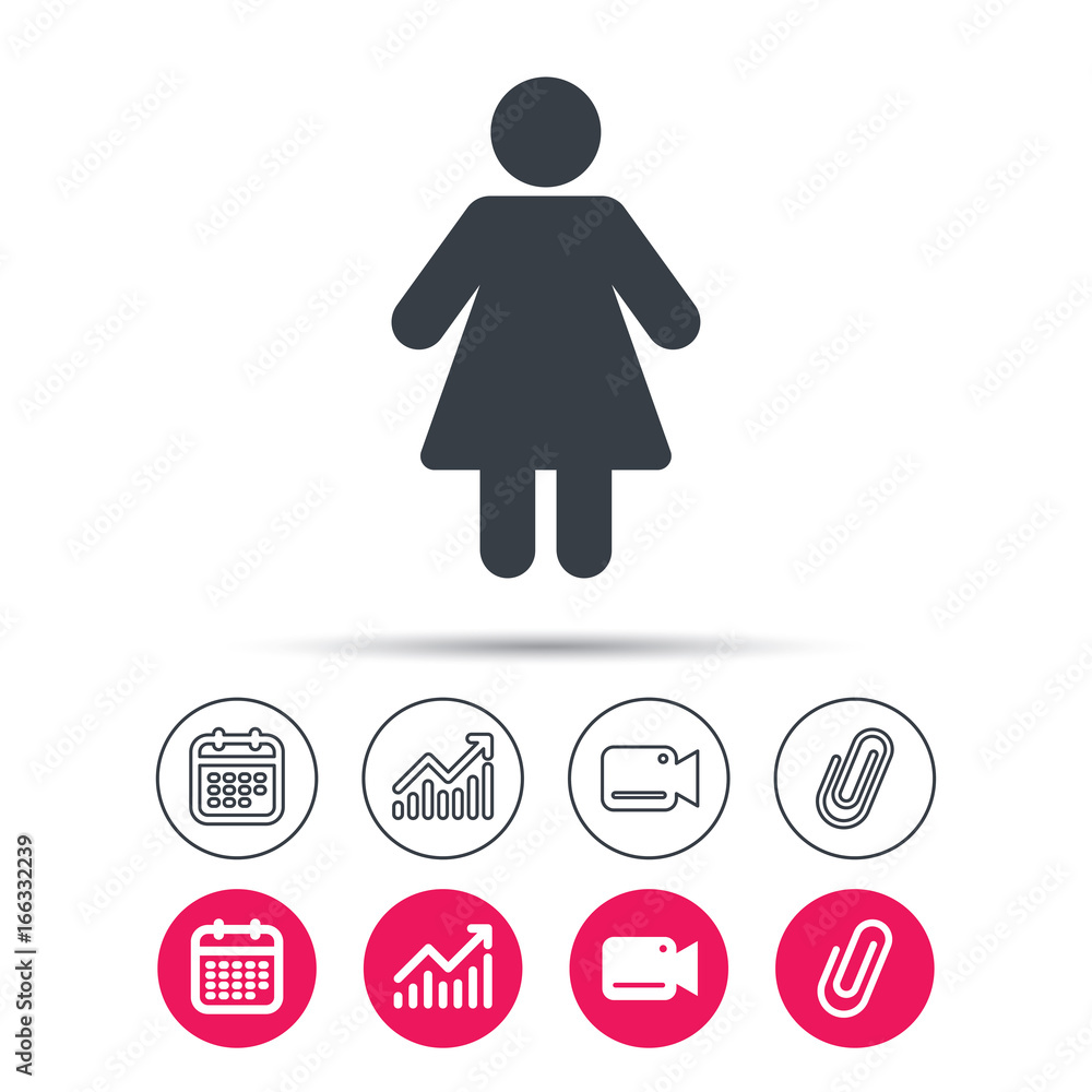 Woman Icon Female Human Symbol User Sign Statistics Chart Clip Art Library 1521