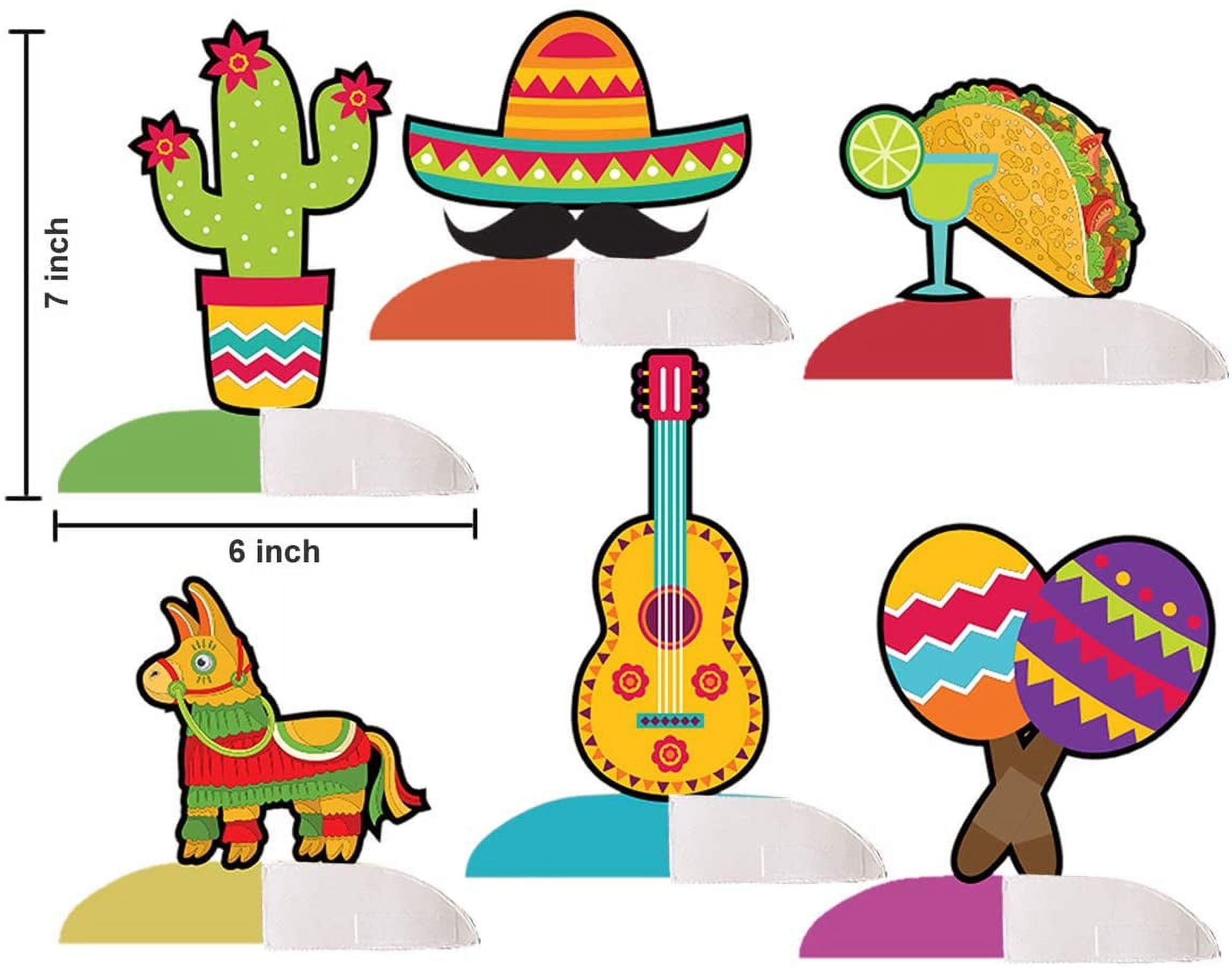 6pcs Cinco De Mayo Fiesta Taco Bar Decorations 6 inches Colorful ...