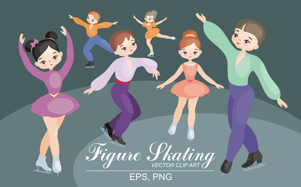 Figure skating. Vector clip art. By Olga Belova | TheHungryJPEG - Clip ...