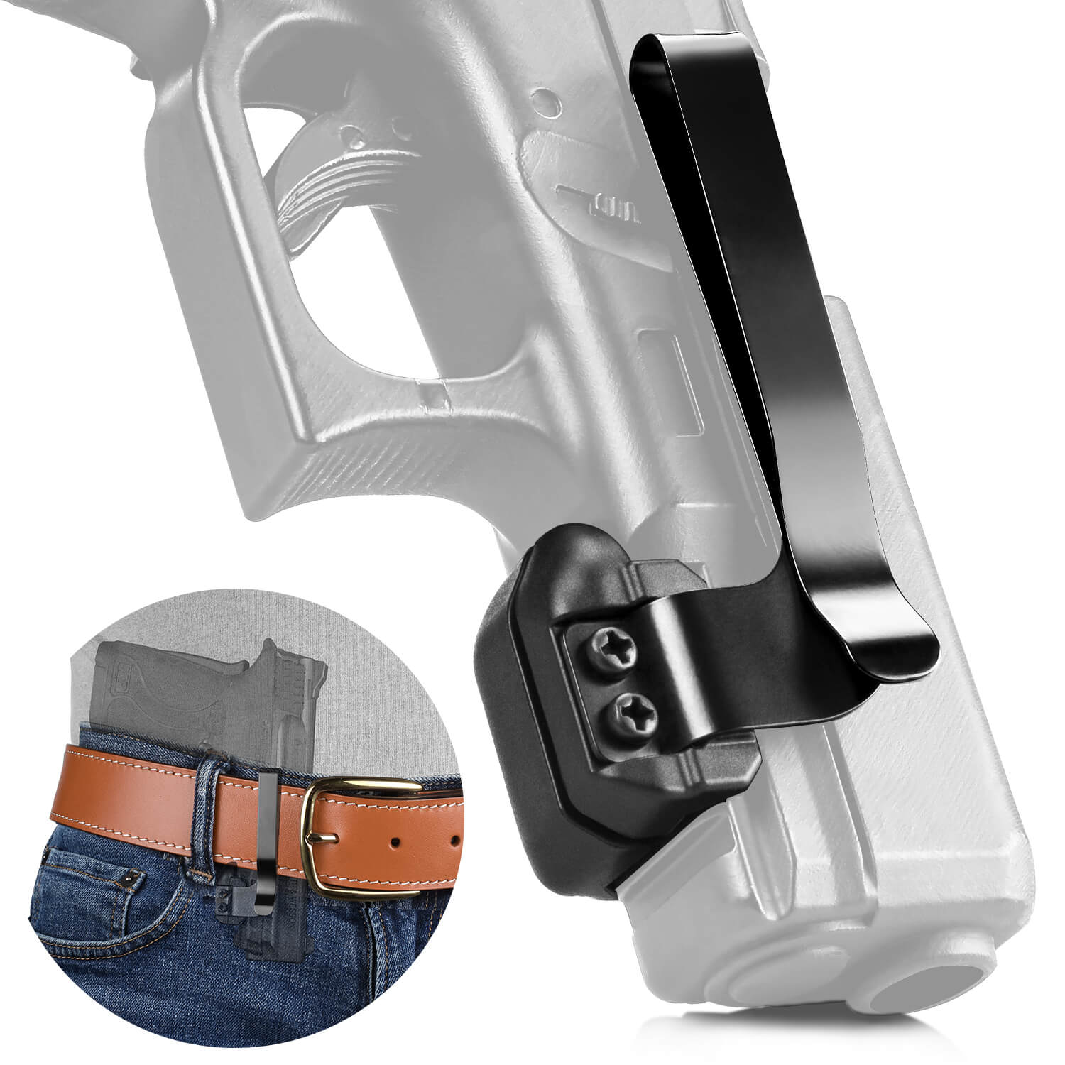 Universal Rail Gun Clip Low Profile Concealed Carry Fit for Gun w/ Rai ...