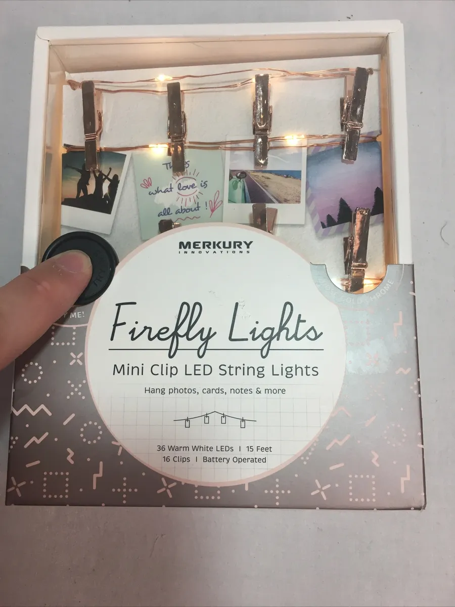 New Firefly Lights Mini Clip LED String: 36 LEDs, 16 Clips, 15 Feet ...