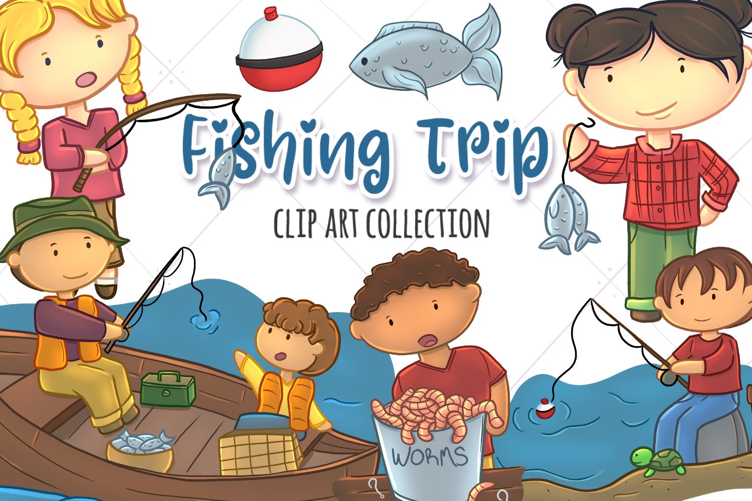 Kids Fishing Clip Art Collection - Clip Art Library