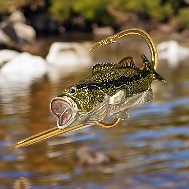 LARGEMOUTH BASS HOOKIT© Fish Hook Hat Clip - Fishing Hat Pin ... - Clip ...