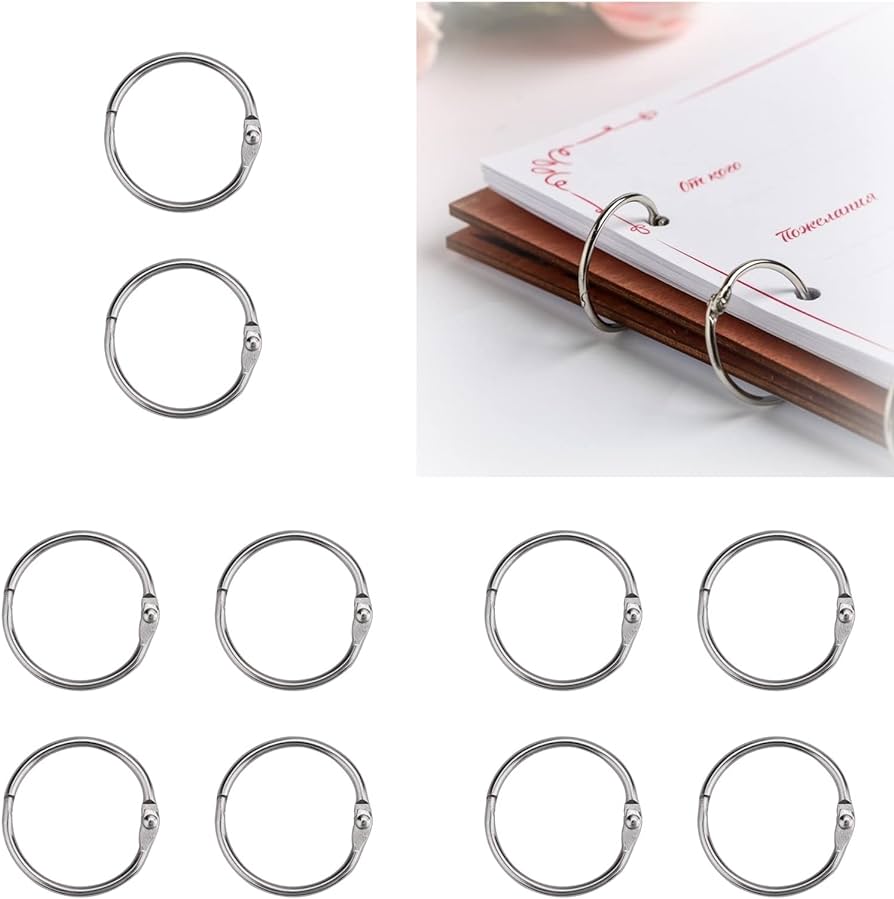 Flashcard Rings, Small Ring Binder, 10 Pack Loose Leaf Rings ... - Clip ...