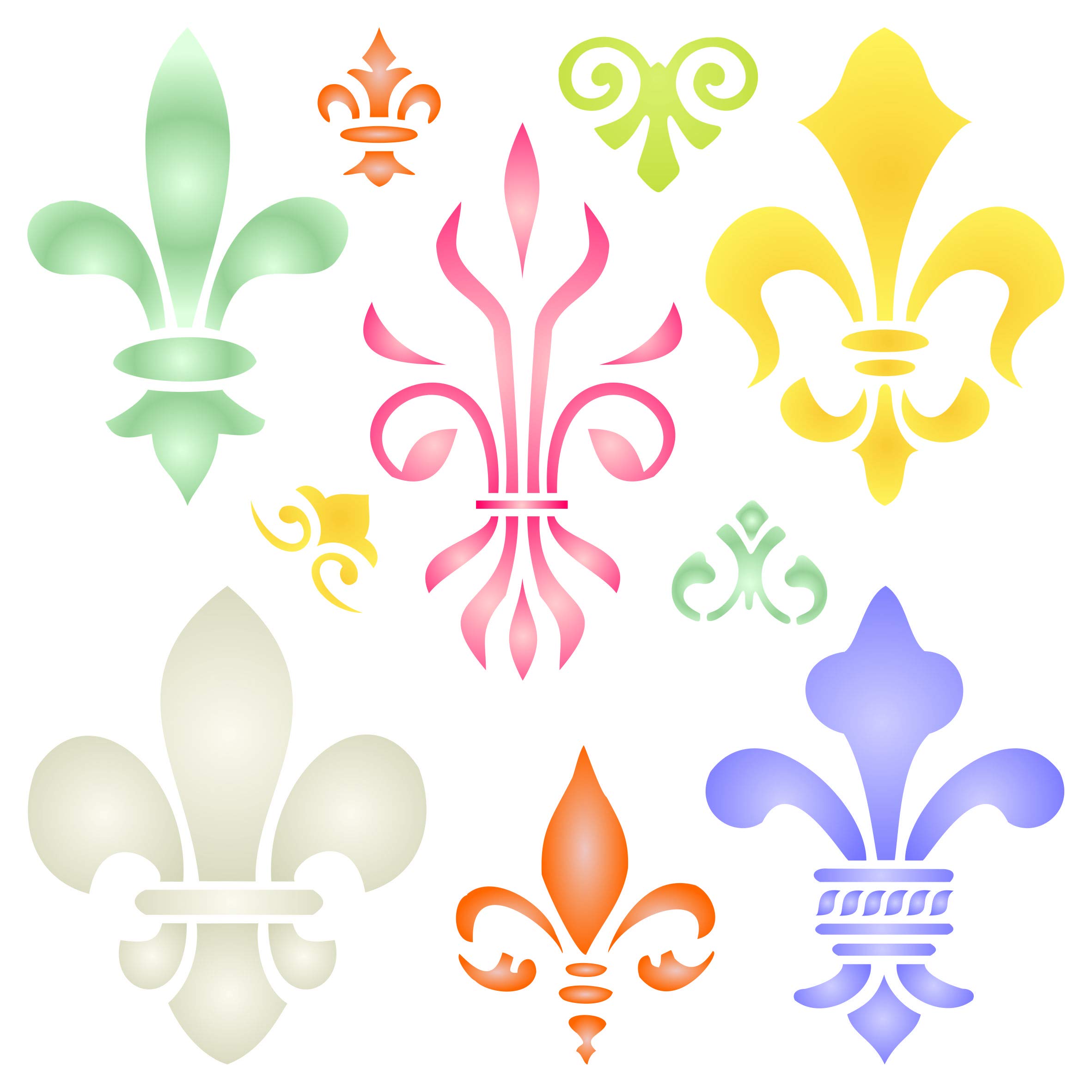 Fleur De Lis Stencil - Etsy - Clip Art Library