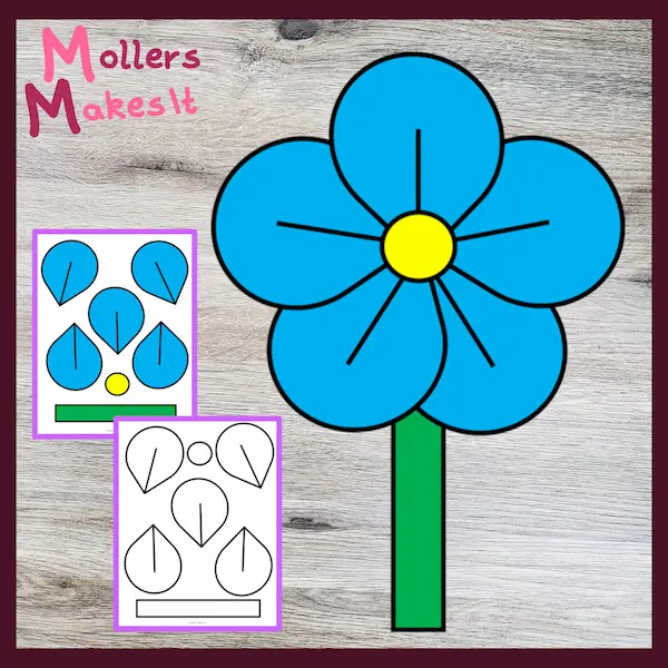 Super Spring Flowers Craft Template Mollers Makes It Clip Art Library