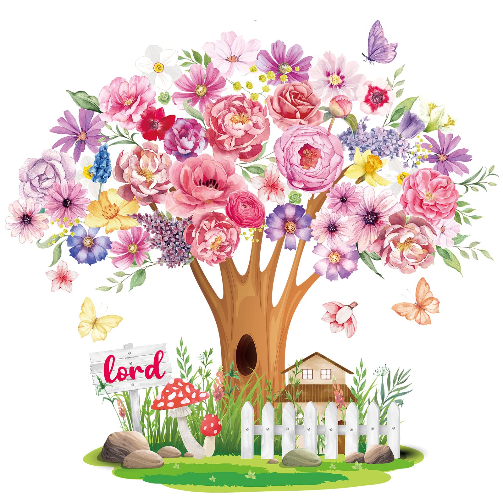 155 Pieces Flower Pin Board Set Christian Tree Classroom Spring Trees ...