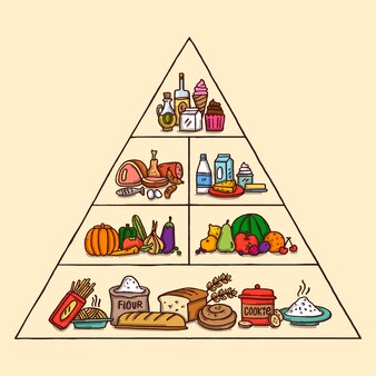 Food pyramid drawing Vectors & Illustrations for Free Download ...