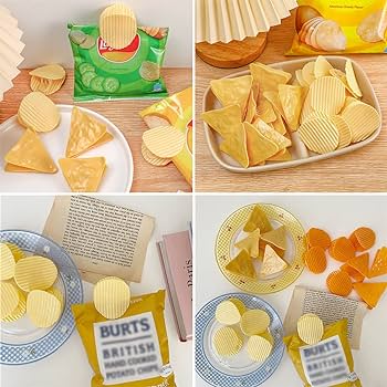 Potato Chip Shape Bag Clips 6 Pieces Cute Plastic Food Sealing Clips ...