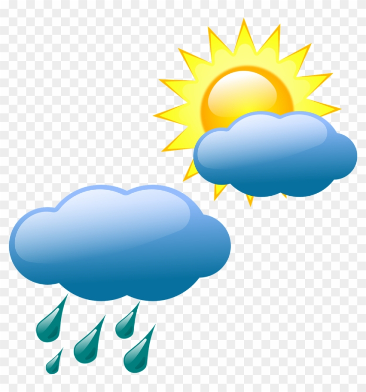 Free: Weather Forecasting Symbol Clip Art Drizzle Sunny Weather ...