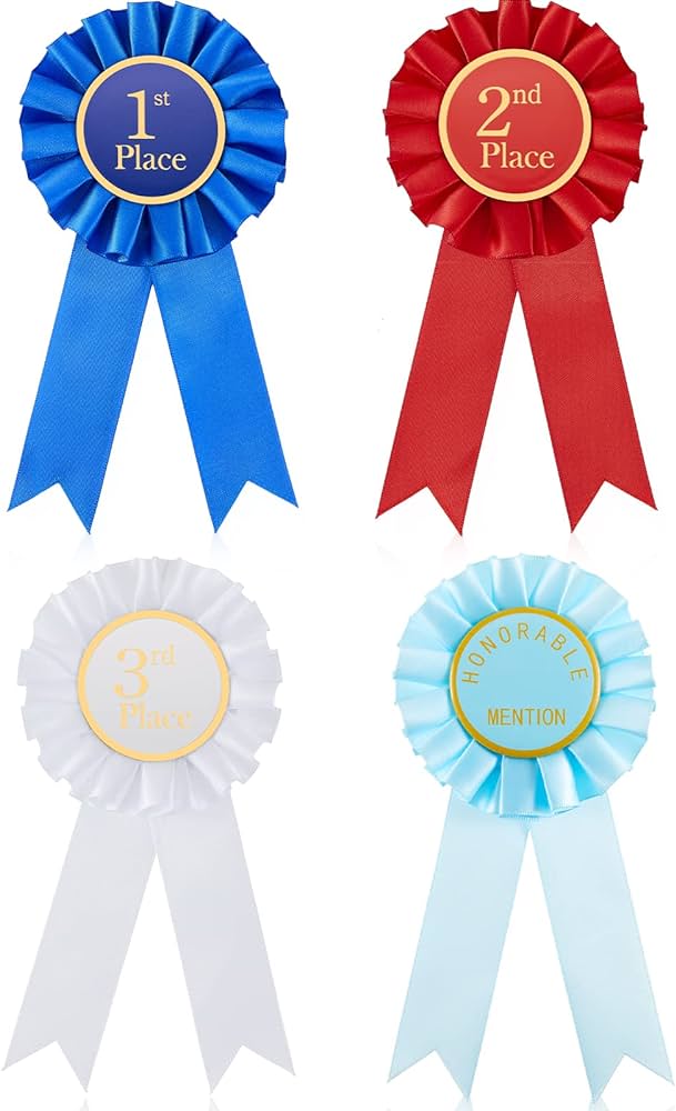 4 Pieces Prize Ribbon Rosette Set Price Ribbon 1st 2nd 3rd Place Ribbon ...