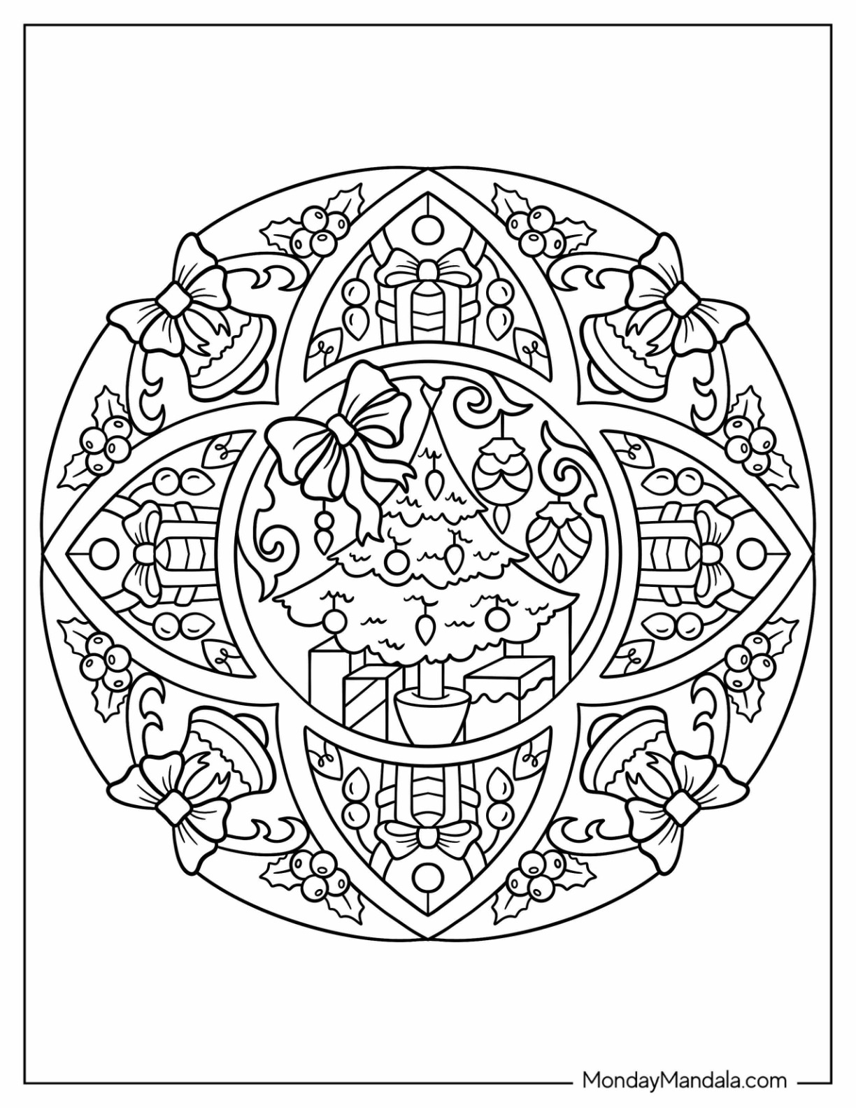 14 Christmas Mandala Coloring Pages (Free PDF Printables) - Clip Art ...