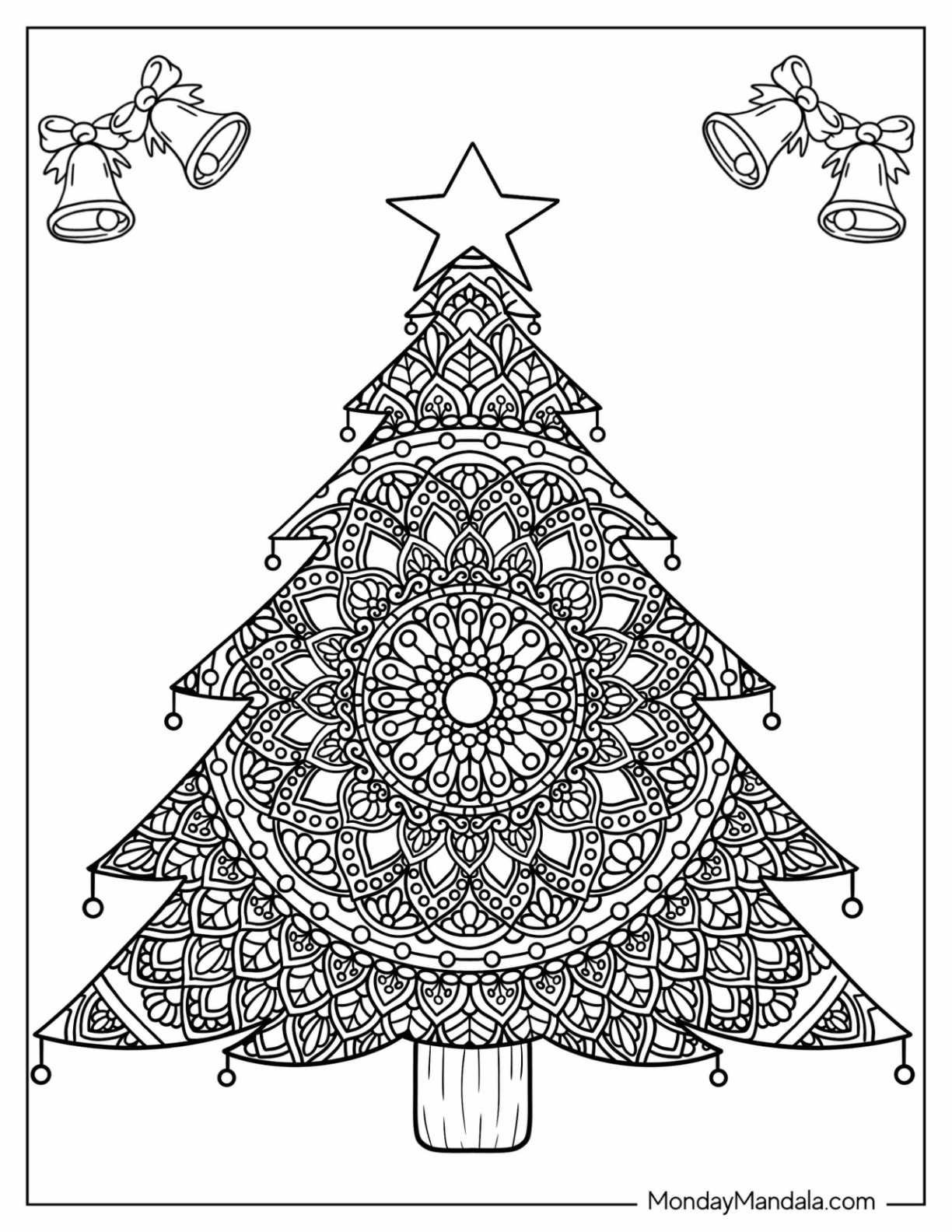 14 Christmas Mandala Coloring Pages (Free PDF Printables) - Clip Art ...