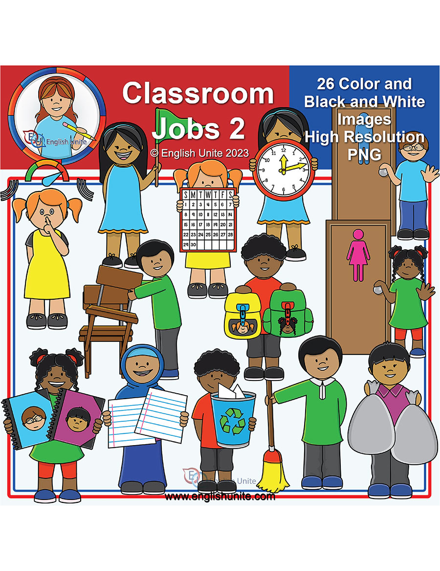 English Unite - Clip Art - Classroom Jobs 2 - Clip Art Library