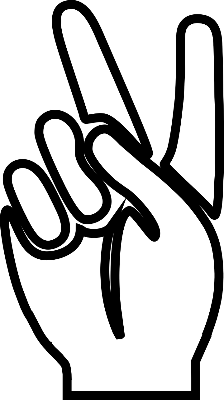 Download Peace Sign, V Sign, Hand Gesture. Royalty-Free Vector ...