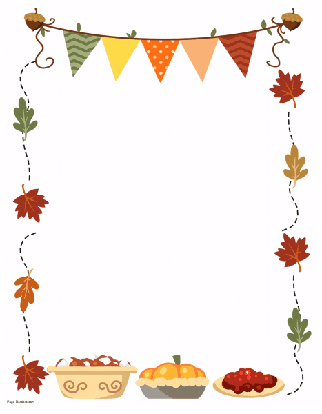 FREE Thanksgiving Border Printables | Many designs available - Clip Art ...