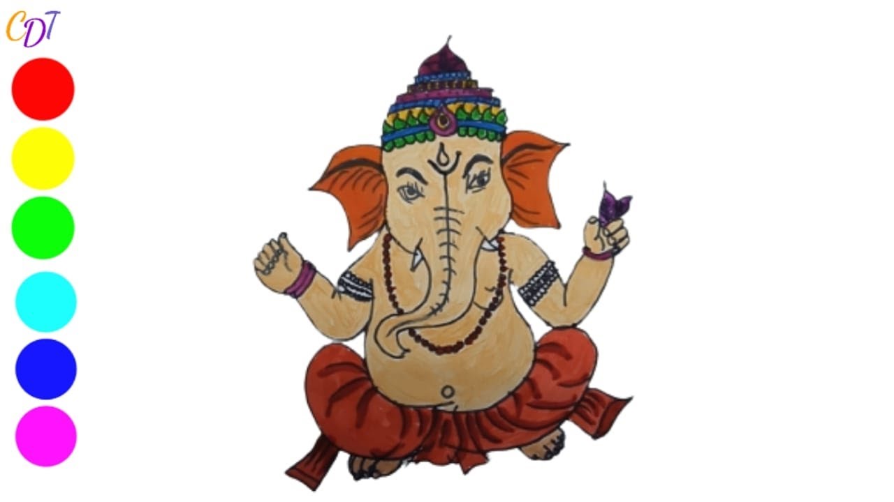 Lord Ganesha Drawing | How to Draw Ganesh Chaturthi Drawing | Ganpati ...