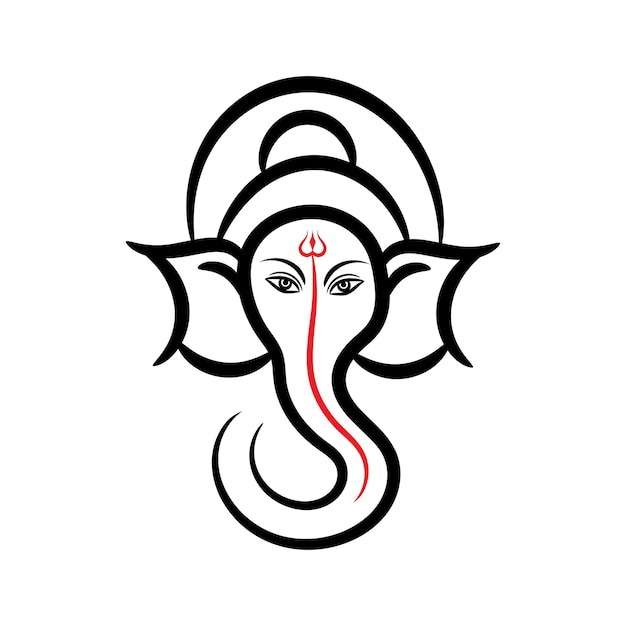 Premium Vector | Lord Ganesha minimal line art logo - Clip Art Library