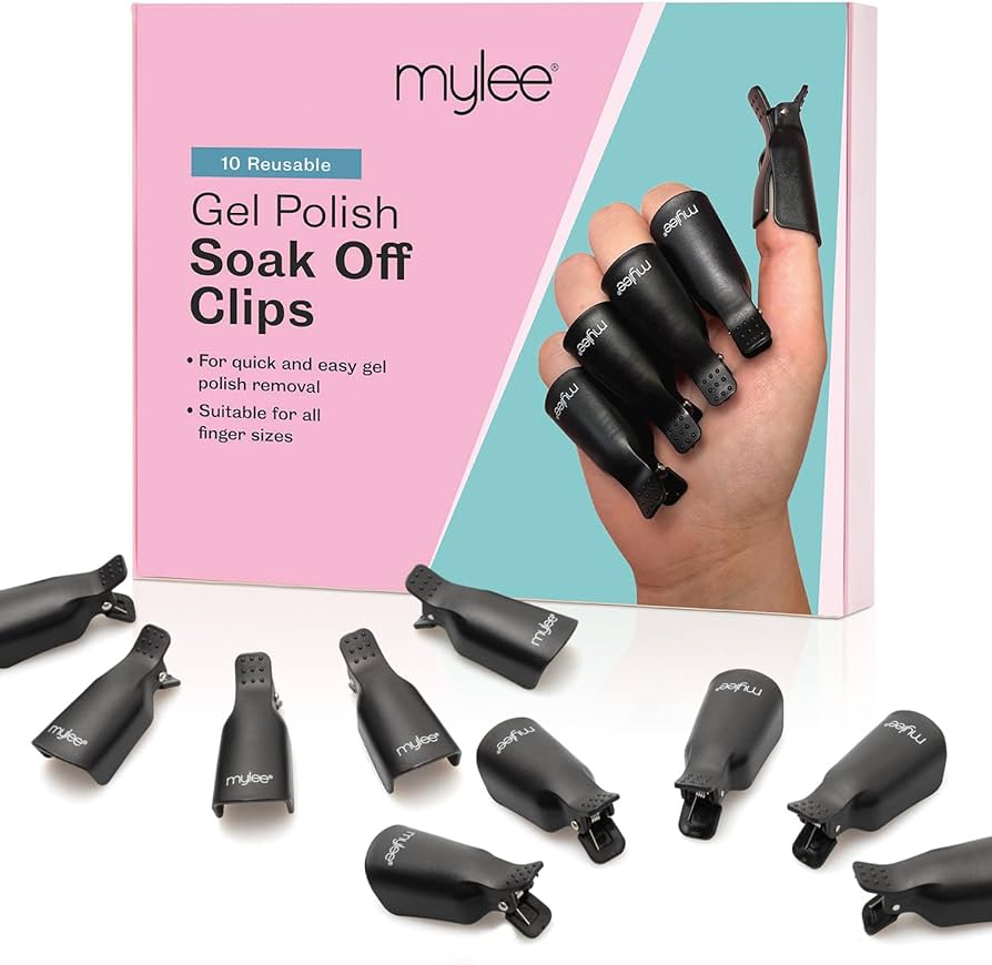 Gel Polish Soak Clips (Pack of 10) - UV/LED Nail Gel Polish Removal ...