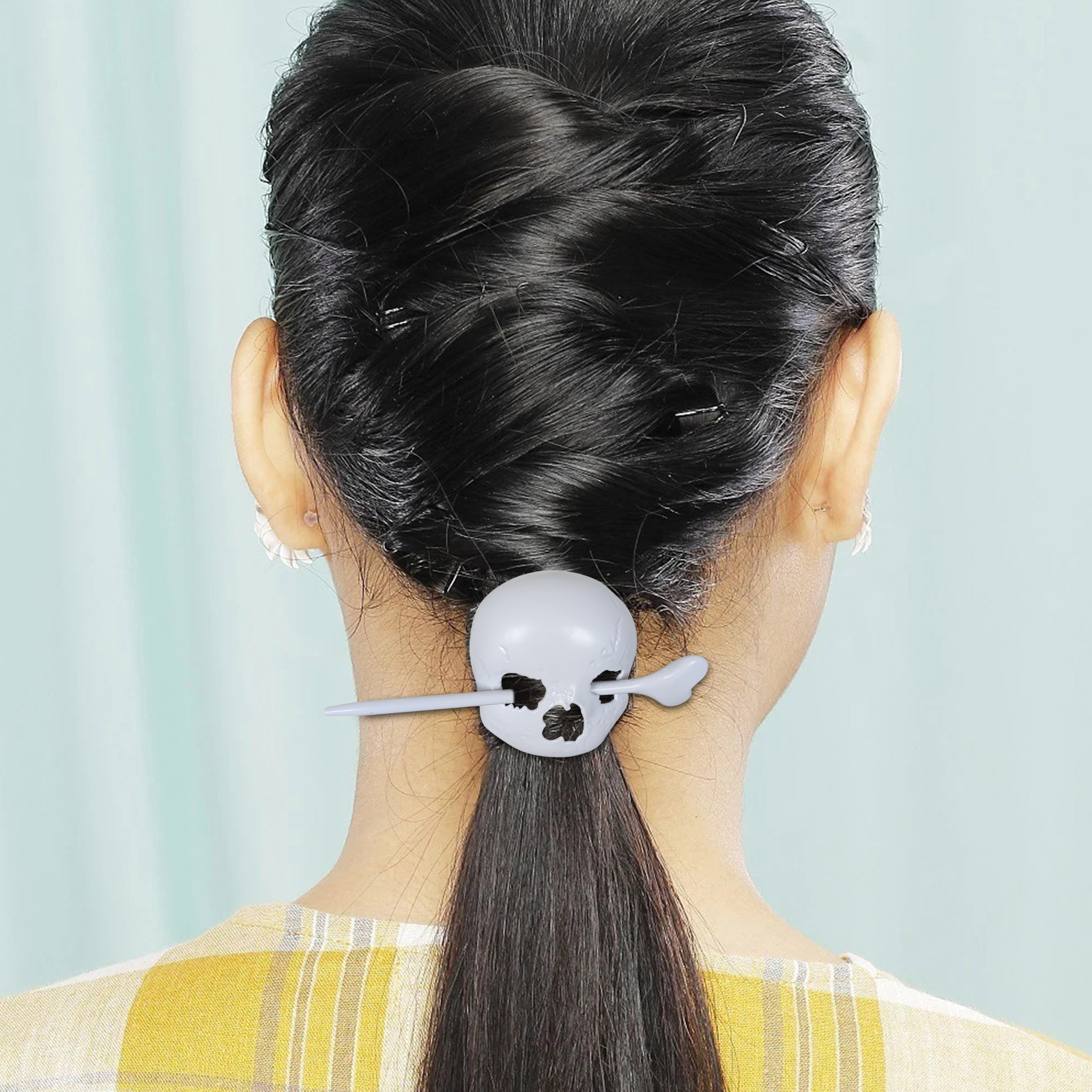 Weloille Halloween Skull Hair Clips Retro Duckbill Clips for Girls 