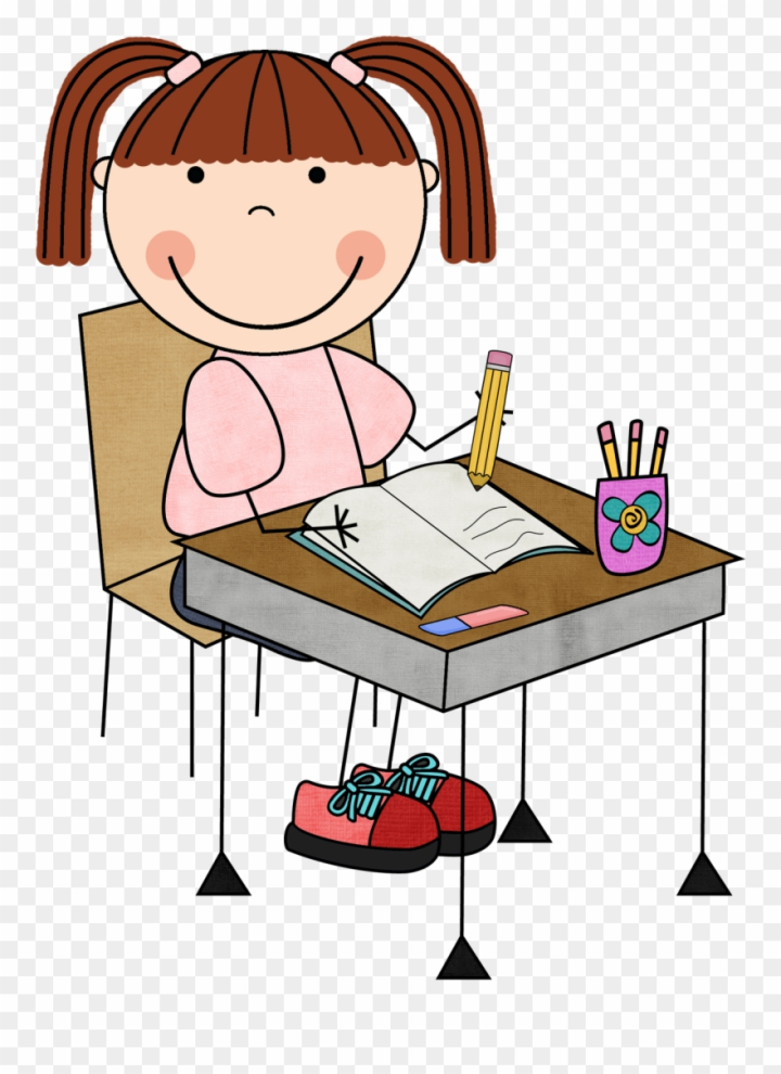 Free: Girl Student Working Clipart Clip Art Library - Student ...