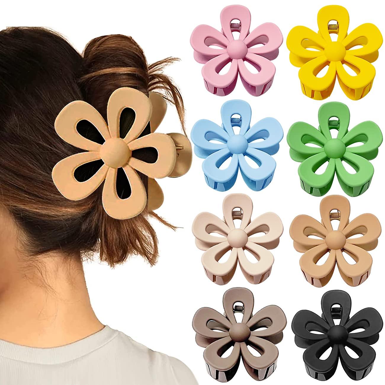 Pcs Flower Claw Clips Hair Claw Clips For Thick Hair Matte Non Slip