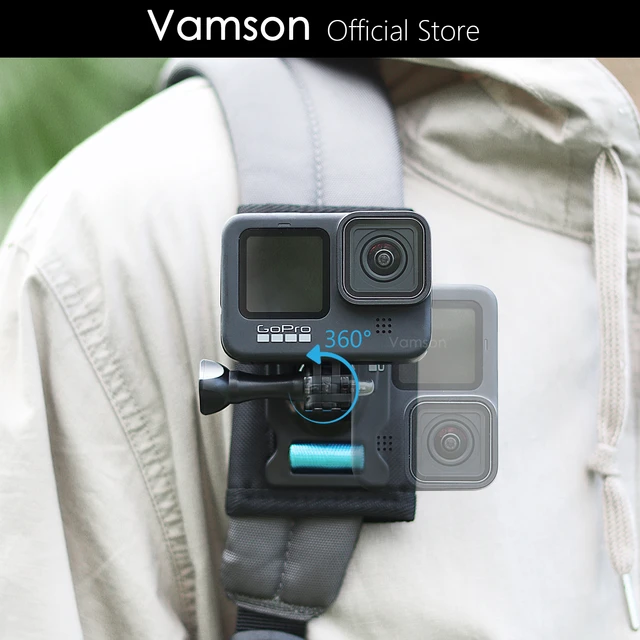 Vamson für Go Pro 11 Kamera 360 Grad Rotary Rucksack Clip Clamp ...