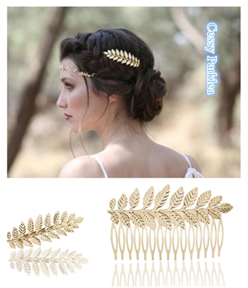 SN-A2-5 Ladies Gold Laurel Leaf Headpiece Roman Greek Goddess Hair ...