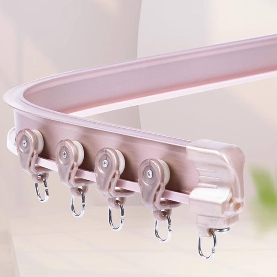 Curtain Rail Bendable Sliding Curtain Rail Clips, Rose Gold Curtain ...