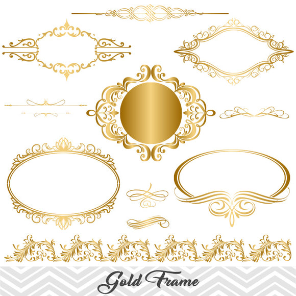 Free: Gold Scroll Clip Art - Golden Frame Transparent Background ...