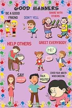 Yellow Alley Early Learning Wall Sticker Poster On Good Manners ...