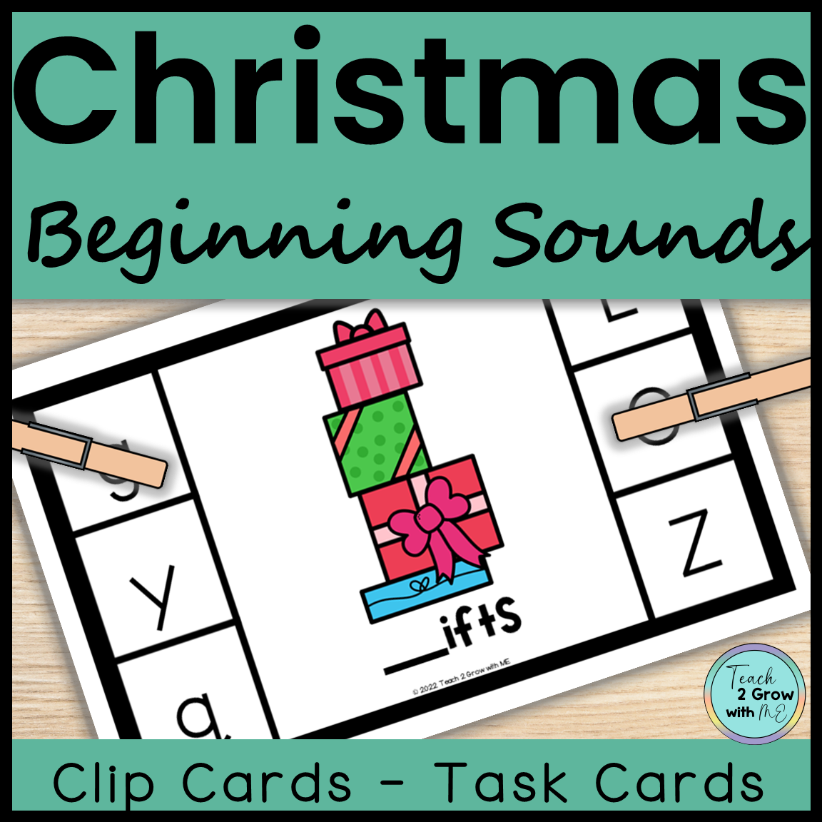 Christmas Find the Missing Letter Beginning Sound Clip Cards for ...