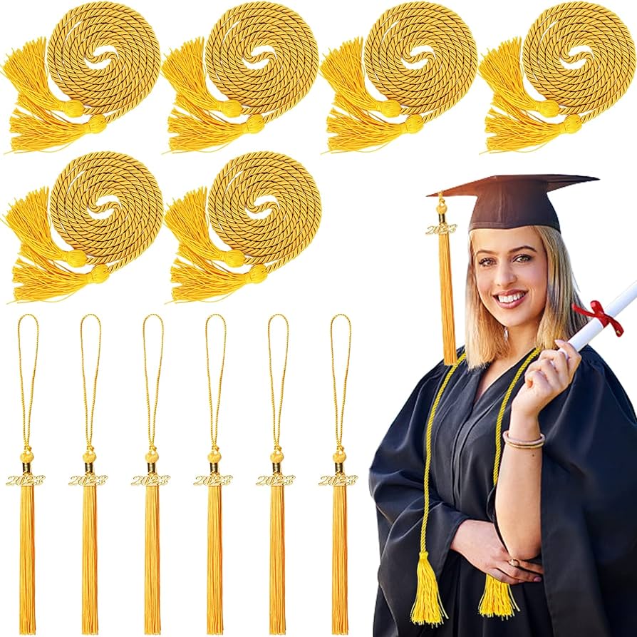 12PCS Graduation Tassels and Gold Cord Graduation Kit,6PCS Tassel ...