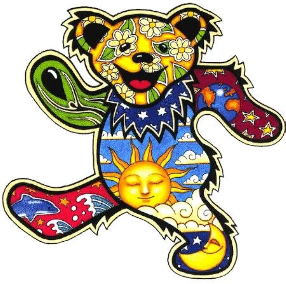 Dan Morris - Grateful Dead Dancing Bear - Sticker/Decal : Amazon ...