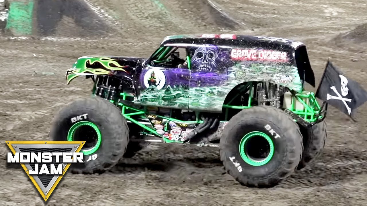 Grave Digger | Adam Anderson winning Freestyle | Monster Jam Anaheim ...