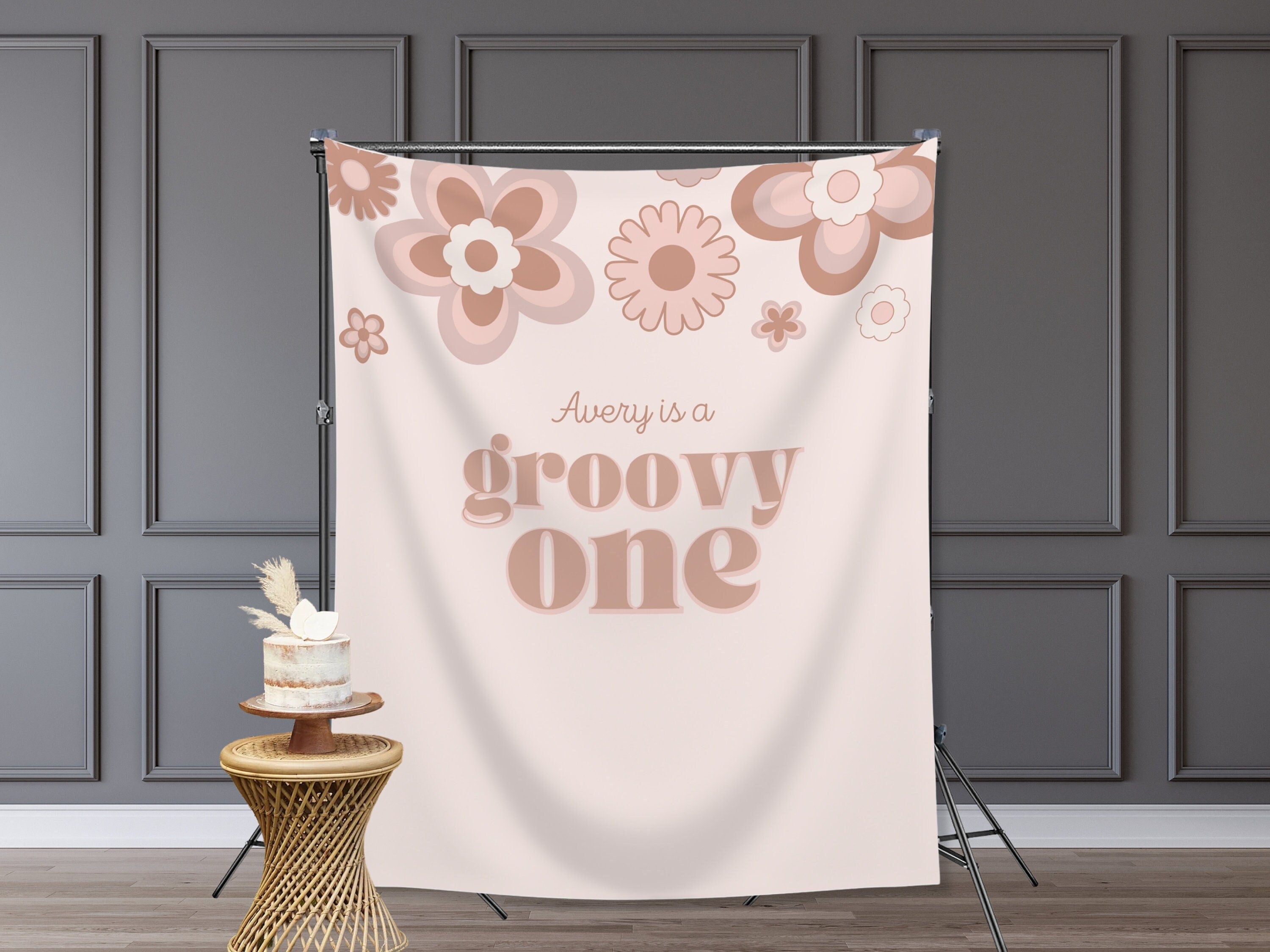 Retro Groovy One Custom 1st Birthday Banner – Prettiest Party Girl ...