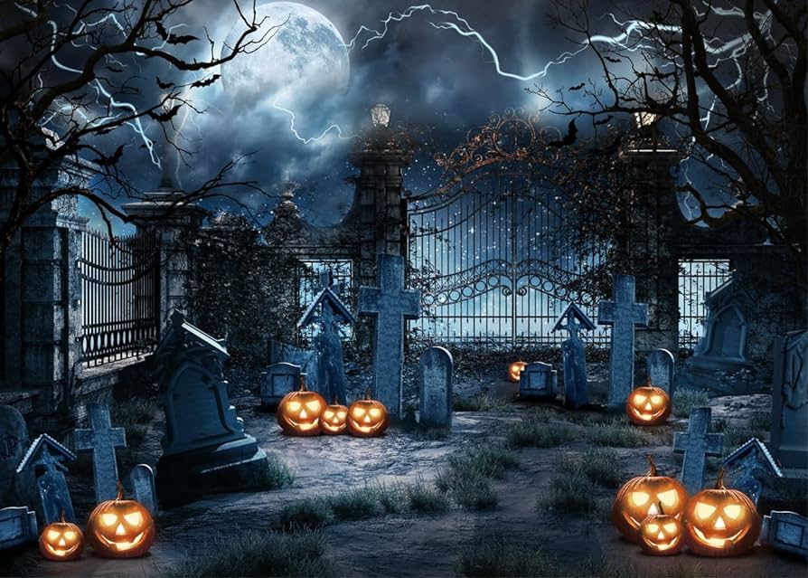 LYCGS Halloween Backdrop Horror Forest Night Halloween Photography ...